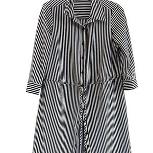 🖤🤍 Mile Gabrielle Striped Shirt Dress | Size Medium | Very Good Condition 🤍🖤